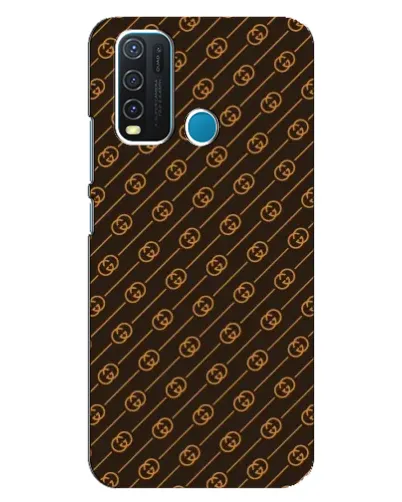 Чехол для Vivo Y30 с картинкой «Gucci — золотые диагонали»
