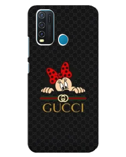 Чехол для Vivo Y30 с картинкой «Минни Маус Gucci — черный»