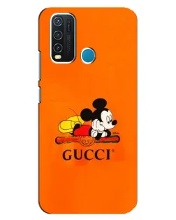 Чехол для Vivo Y30 с картинкой «Микки Маус Gucci — оранж»