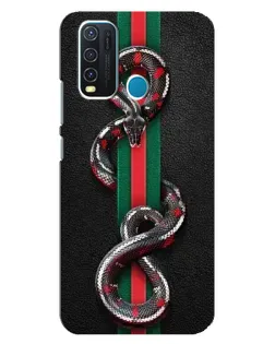 Чехол для Vivo Y30 с картинкой «Gucci — змея на полосе»