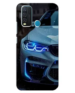 Чехол для Vivo Y30 с картинкой «Взгляд BMW с синими фарами» Чехол для Vivo Y30 с картинкой «Взгляд BMW с синими фарами»