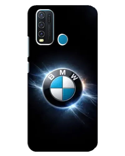 Чехол для Vivo Y30 с картинкой «BMW — неоновое сияние»
