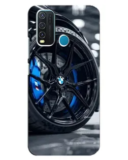 Чехол для Vivo Y30 с картинкой «Колесо BMW вблизи»