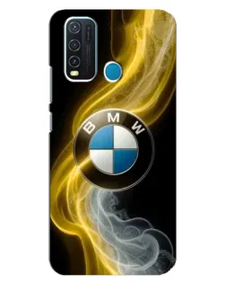 Чехол для Vivo Y30 с картинкой «Золотистый дым BMW»