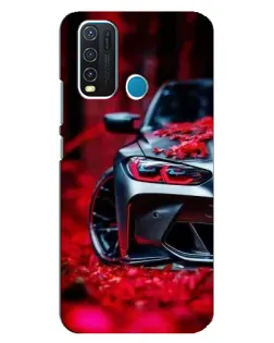 Чехол для Vivo Y30 с картинкой «Спортивная BMW и цветы»
