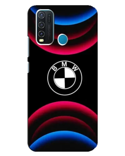 Чехол для Vivo Y30 с картинкой «Логотип BMW и неоновые дуги»