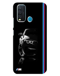 Чехол для Vivo Y30 с картинкой «Силуэт BMW в темноте»