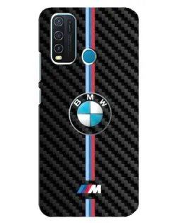 Чехол для Vivo Y30 с картинкой «Эмблема BMW и карбон»