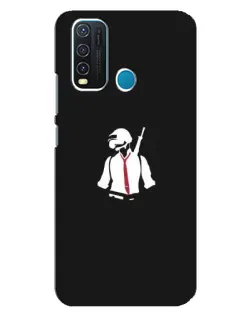 Чехол для Vivo Y30 с картинкой «PUBG — силуэт воина»