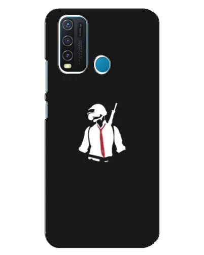 Чехол для Vivo Y30 с картинкой «PUBG — силуэт воина»