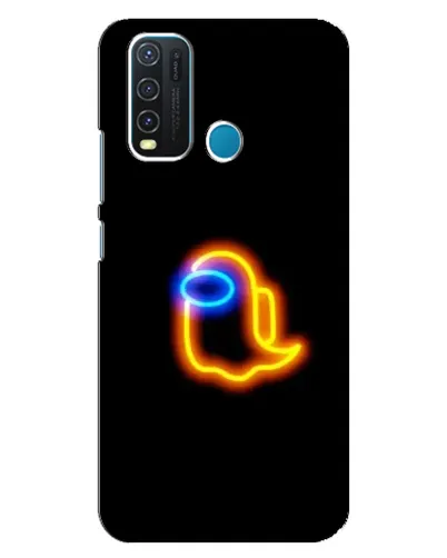 Чехол для Vivo Y30 с картинкой «Among Us неоновое сияние»