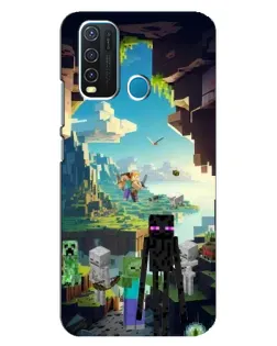 Чехол для Vivo Y30 с картинкой «Эндермен в лесу»