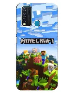 Чехол для Vivo Y30 с картинкой «Minecraft классический мир»