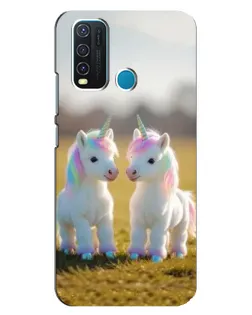Чехол для Vivo Y30 с картинкой «Пара единорогов»
