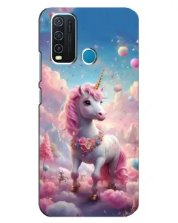 Чехол для Vivo Y30 с картинкой «Единорог среди облаков»