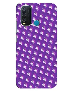 Чехол для Vivo Y30 с картинкой «Единороги на фиолетовом»