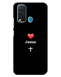 Чехол для Vivo Y30 с картинкой «Сердце - Jesus»
