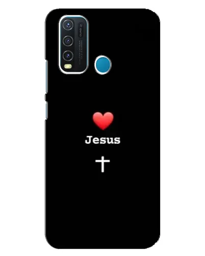 Чехол для Vivo Y30 с картинкой «Сердце - Jesus»