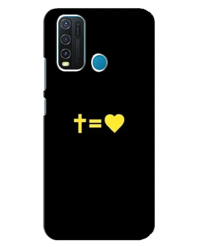 Чехол для Vivo Y30 с картинкой «Сердце и Крест»