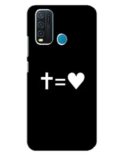 Чехол для Vivo Y30 с картинкой «Крест и Сердце»