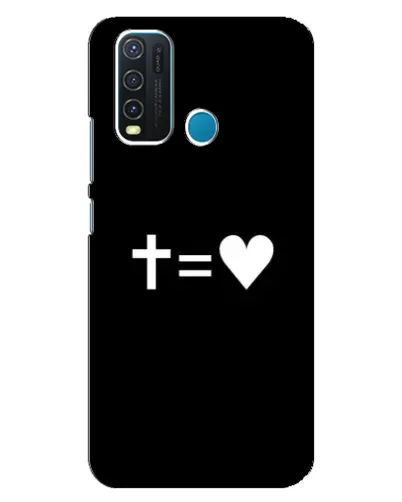 Чехол для Vivo Y30 с картинкой «Крест и Сердце»