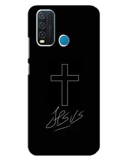 Чехол для Vivo Y30 с картинкой «Графический крест Jesus»