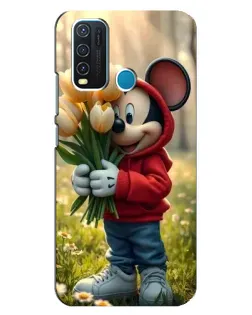 Чохол для Vivo Y30 з картинкою «Міккі з тюльпанами»