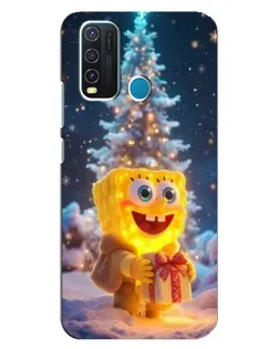 Чехол для Vivo Y30 с картинкой «Рождественский Спанч Боб»