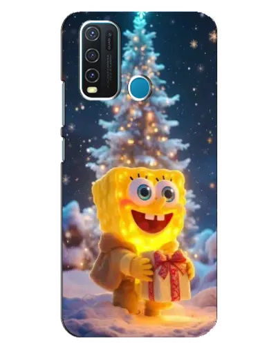 Чехол для Vivo Y30 с картинкой «Рождественский Спанч Боб»