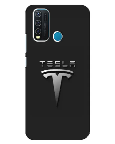 Чехол для Vivo Y30 с картинкой «Стальной логотип Tesla»