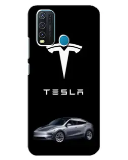 Чехол для Vivo Y30 с картинкой «Tesla Model Y»