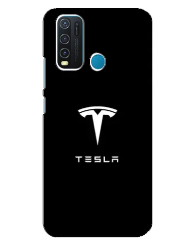 Чехол для Vivo Y30 с картинкой «Tesla White Logo»