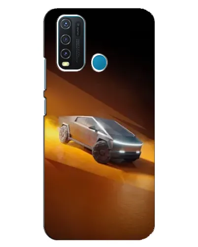 Чехол для Vivo Y30 с картинкой «Cybertruck в пустыне»