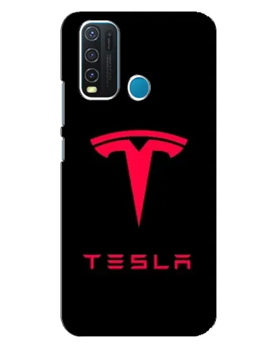Чехол для Vivo Y30 с картинкой «Tesla Red Logo»