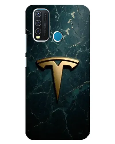 Чехол для Vivo Y30 с картинкой «Мраморная Tesla Gold»
