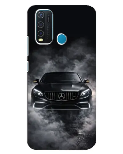 Чехол для Vivo Y30 с картинкой «Mercedes в дыму»