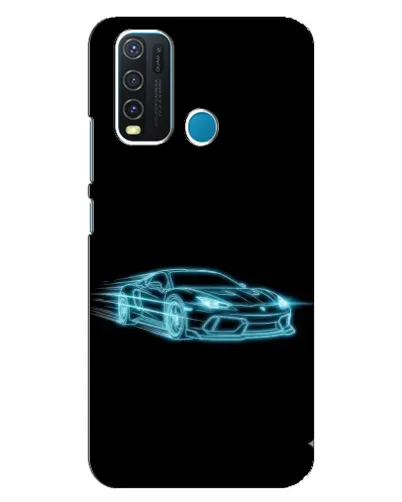 Чехол для Vivo Y30 с картинкой «Неоновый контур Lamborghini»