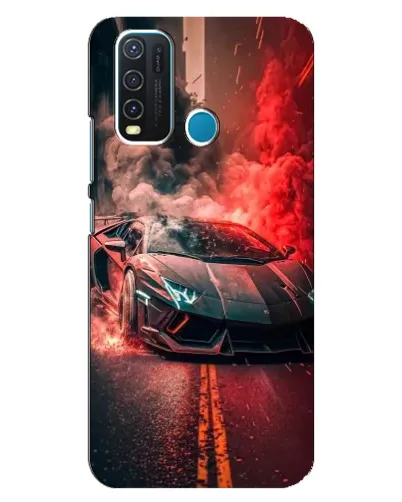 Чехол для Vivo Y30 с картинкой «Lamborghini красный дым»