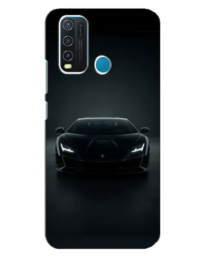 Чехол для Vivo Y30 с картинкой «Черный Lamborghini Aventador»