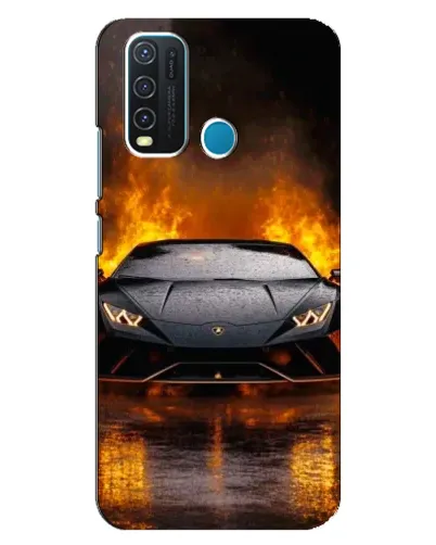 Чехол для Vivo Y30 с картинкой «Lamborghini в огне»