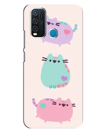 Чехол для Vivo Y30 с картинкой «Pusheen трио»
