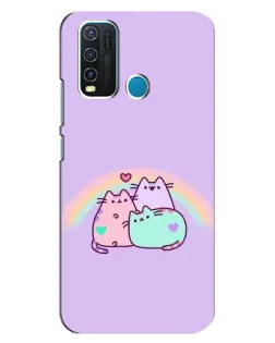 Чехол для Vivo Y30 с картинкой «Радужные Пушины»