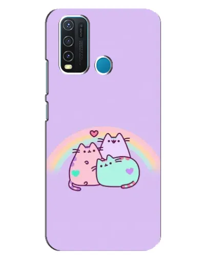 Чехол для Vivo Y30 с картинкой «Радужные Пушины»