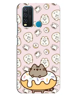 Чехол для Vivo Y30 с картинкой «Пушин на пончике»