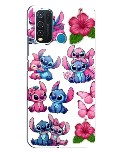 Чехол для Vivo Y30 с картинкой «Стикеры Stitch и Angel»
