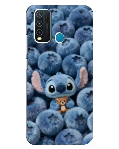 Чехол для Vivo Y30 с картинкой «Стич и голубика»