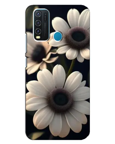 Чехол для Vivo Y30 с картинкой «Белые маргаритки макро»