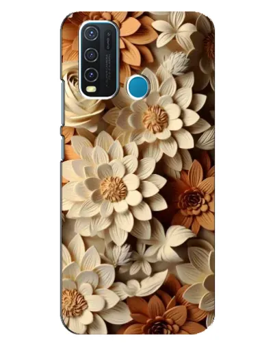 Чехол для Vivo Y30 с картинкой «Бежевый флористический декор»