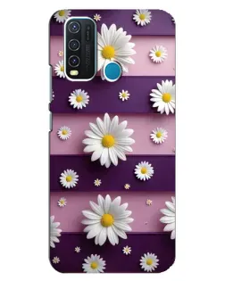 Чехол для Vivo Y30 с картинкой «Ромашки на фиолетовом»