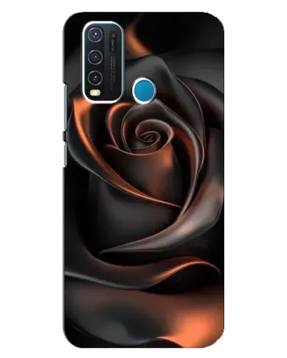 Чехол для Vivo Y30 с картинкой «Шелковая черная роза»